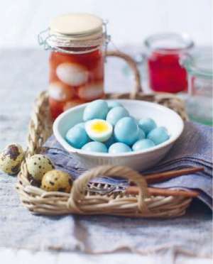 Quail eggs pickled in violet vinegar Quail eggs pickled in violet vinegar